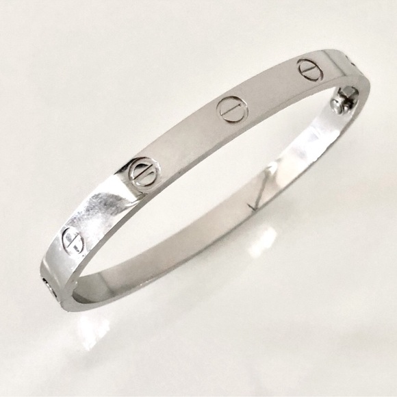 Screw Cuff Bangle Bracelet in Silver - Picture 7 of 11